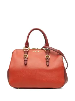 Miu Miu 2010-2025 Bicolor Goatskin Madras Boston Bag satchel 31981091
