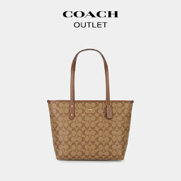 Женская классическая большая сумка через плечо Coach CITY, хаки/коричневый 58292 | im/卡其色/马鞍棕色2
