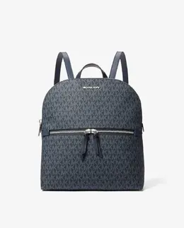 Женская холщовая рюкзак с принтом логотипов Michael Kors, темно-синий mp_0478263_35t5s9db2b | azul marino