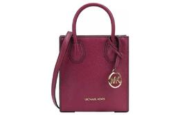 Michael Kors Сумка-шоппер из шагреневой кожи, сумка-тоут, сумка через плечо, очень маленькая женская, цвета шелковицы и красного цвета 35s1gm9tol-mulberry