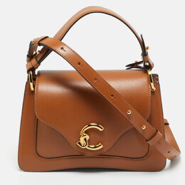Coccinelle Brown Leather C Me Flap Top Handle Bag 1208753