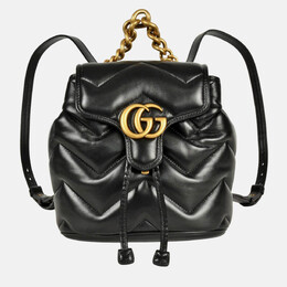 Gucci Gg Marmont Quilted Mini Backpack Leather Black 1210250