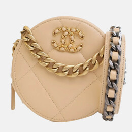 Chanel Brown Calfskin 19 Round Clutch with Chain 1210069