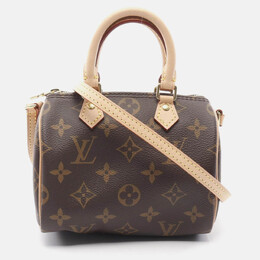 Louis Vuitton Nano Speedy Shoulder Bag Coated Canvas And Leather Monogram Brown 1210178