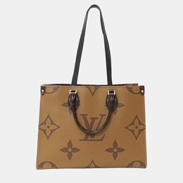 Louis Vuitton On The Go MM Giant Brown Monogram Canvas Tote Bag 1210165