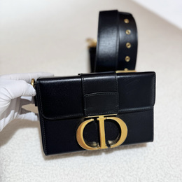 Christian Dior Montaigne Black Leather Shoulder Bag 1209778
