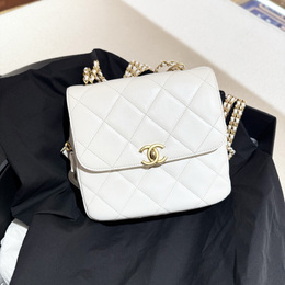 Chanel Ado White Quilted Leather Backpack 1209776