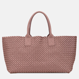 Bottega Veneta Pink Medium Lambskin Intreccio Cabat Tote 1209696