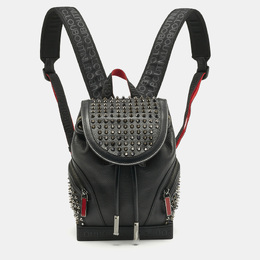 Christian Louboutin Black Leather Small Spike Explorafunk Backpack 1209596