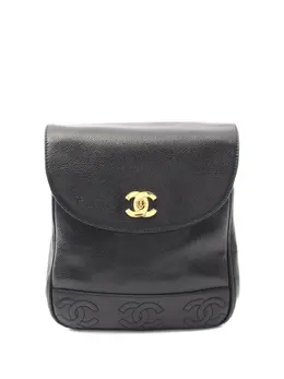 Chanel 1996-1997 triple-coco embossed backpack 31913050