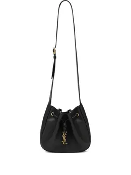 Saint Laurent logo-plaque drawstring crossbody bag 29976190