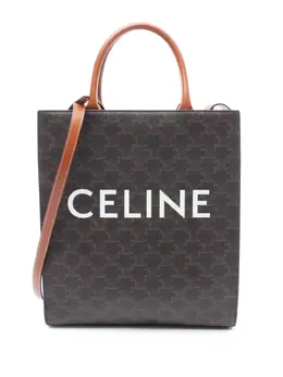 Celine 2021 Small Triomphe Coated Canvas Vertical Cabas Tote satchel 32001033