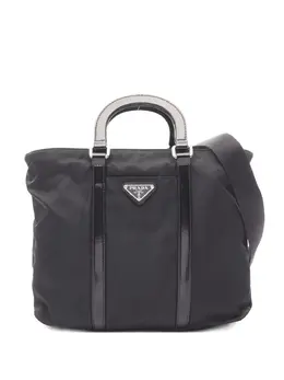 Prada 2010s triangle-logo tote bag 31913093