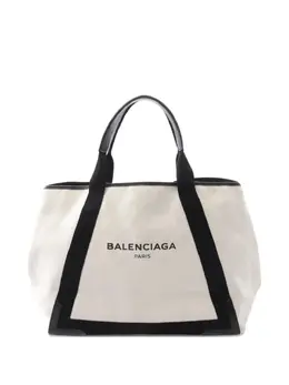 Balenciaga 2000s logo-print leather-trimmed tote bag 31913018