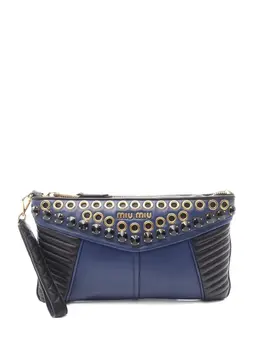 Miu Miu 2010s leather stud-detail clutch bag 31913238
