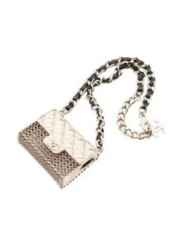 Chanel 1986-1988 matelasse bag motif necklace 31912163