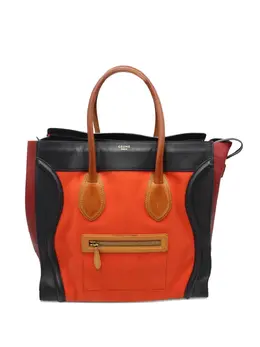 Celine tricolor leather-trimmed tote bag 31970636