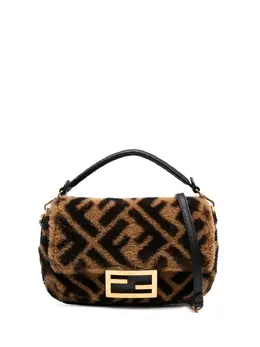 Fendi 2010-2025 Mini Zucca Shearling Chain Baguette satchel 32002192