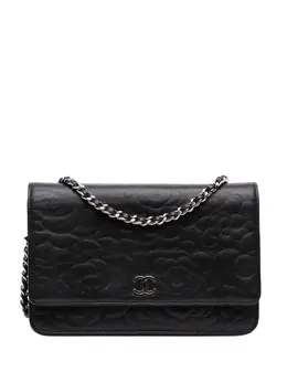 Chanel 2012-2013 Camellia Embossed Lambskin Wallet On Chain crossbody bag 32002202