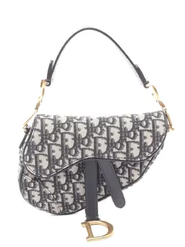 Christian Dior 2018 Mini Oblique Canvas Saddle Bag satchel 32001043