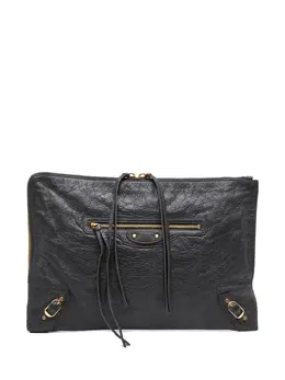 Balenciaga 2017 Lambskin Motocross Classic Zip Around Flat clutch bag 31998203
