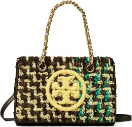 Миниатюрная сумка-тоут Fleming из мягкого твида с цепочкой Tory Burch, мульти 9947198 | multi