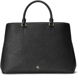 Большая кожаная сумка-портфель Hanna Crosshatch LAUREN Ralph Lauren, черный 9858608 | black
