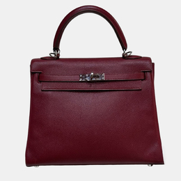 Hermes Kelly 25 Ruby Red Epsom Leather Shoulder Bag 1209749