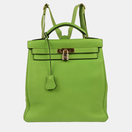 Hermes Apple Green Taurillon Clemence Kelly A Dos GM Backpack 1210775