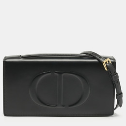 Christian Dior Black Leather CD Signature Clutch 1210682