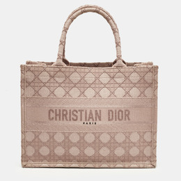 Christian Dior Metallic Pink Cannage Embroidered Canvas Medium Book Tote 1210838