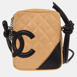 Chanel Beige Black Calfskin Cambon Ligne Shoulder Bag 1210752