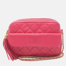 Chanel CC Tassel Pink Lambskin Camera Bag 1210485