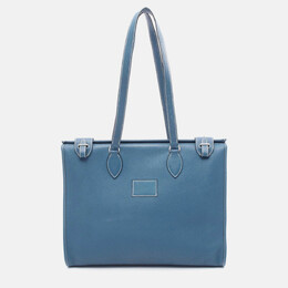 Hermes Cabas Blue Clemence Leather GM Shoulder Tote Bag 1210508