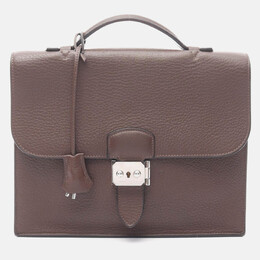 Hermes Sac A Depeche 27 Brown Havane Fjord Leather Business Bag 1210513