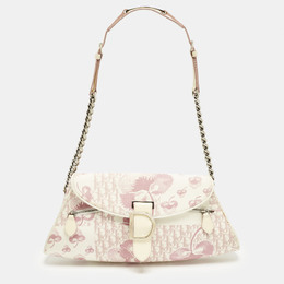 Christian Dior Pink/White Cherry Blossom Print Fabric Shoulder Bag 1210300
