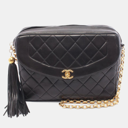 Chanel Matelasse Diana Flap Black Lambskin Leather Shoulder Bag 1210131