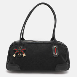 Gucci Black GG Nylon and Leather Princy Boston Bag 1210002