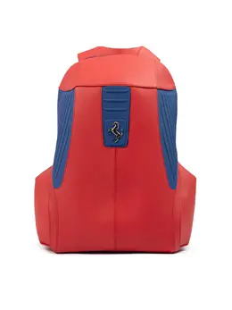 Ferrari Red Leather Technical Backpack 8056121178991