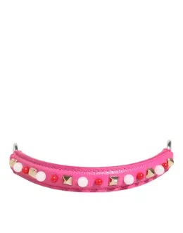 Dolce & Gabbana Pink Embellished Leather Bag Handle Women Shoulder Strap smy11279