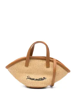 Simon Miller raffia leather-trimmed tote bag 29884744
