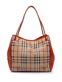 Burberry 2000-2017 Small Leather Trimmed Haymarket Check Coated Canvas Canterbury tote bag 32014941