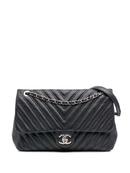 Chanel 2015-2016 Jumbo Double Stitch Chevron Lambskin Single Flap shoulder bag 32025966