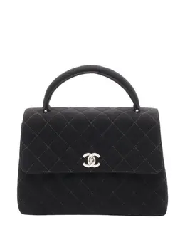 Chanel 1996-1997 CC Quilted Jersey Kelly Top Handle Bag handbag 32011192