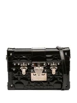 Louis Vuitton 2017 Monogram Vernis Fleur Petite Malle crossbody bag 32017036