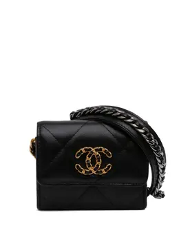 Chanel 2020 Lambskin 19 Flap Coin Purse With Chain crossbody bag 32025763