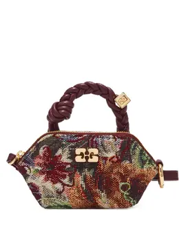 Ganni Tapestry Nano braided-handle mini bag 31317303