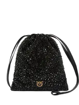 Pinko crystal-embellished drawstring clutch 30379063