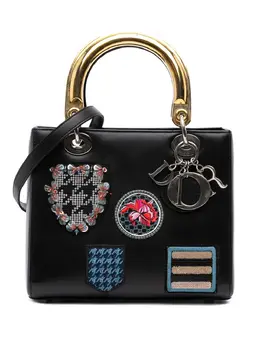 Christian Dior 2014 Medium Calfskin Patch Embellished Lady Dior satchel 32026651