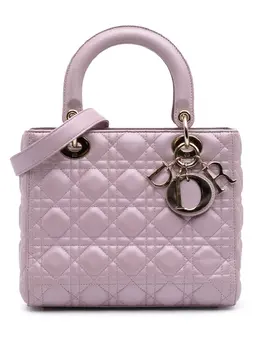 Christian Dior 2018 Medium Pearlescent Lambskin Cannage Lady Dior satchel 32026515